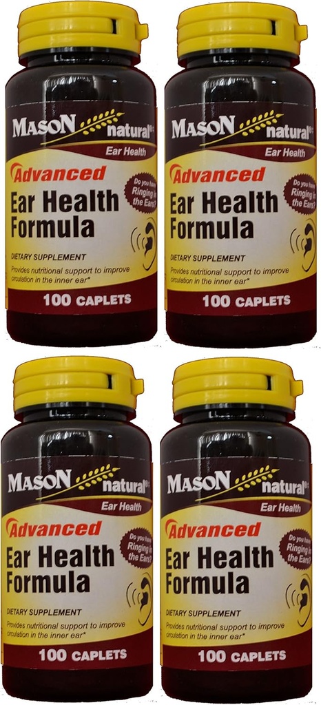 Mason Natural Advance Ear Health Formula Bioflavonoids Plus 100 Caplets per flacon pachet de 4 400 Caplete