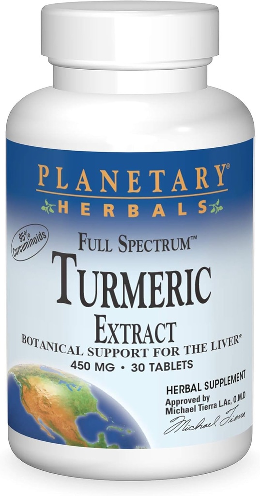 Herburi planetare Full Spectrum Turmeric Extract tablete, 450 mg, 30 Conte