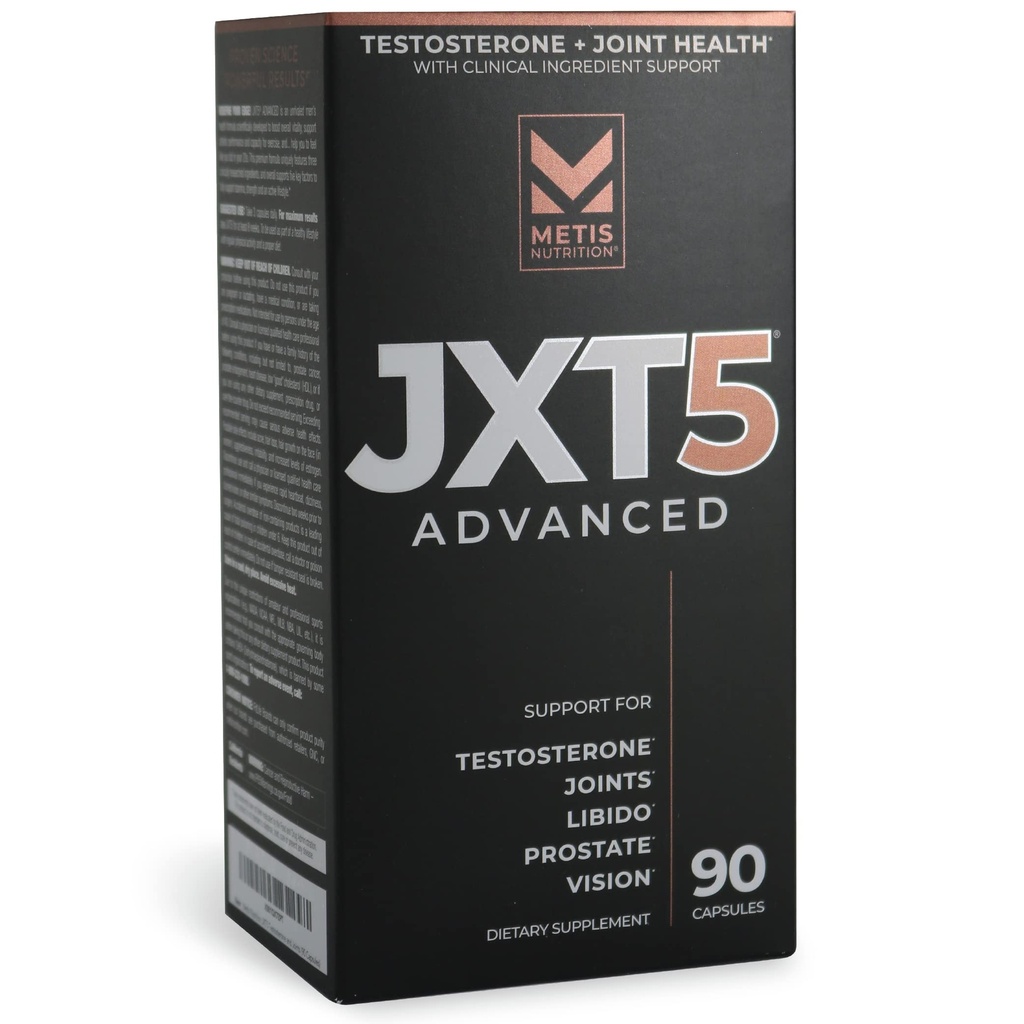JXT5 Joint Health - 5-in-1 Men's Health Supplement to Libido, Prostate, and Vision - Test Boost, Joint Support, and Enhance Energy (90 Capsule)