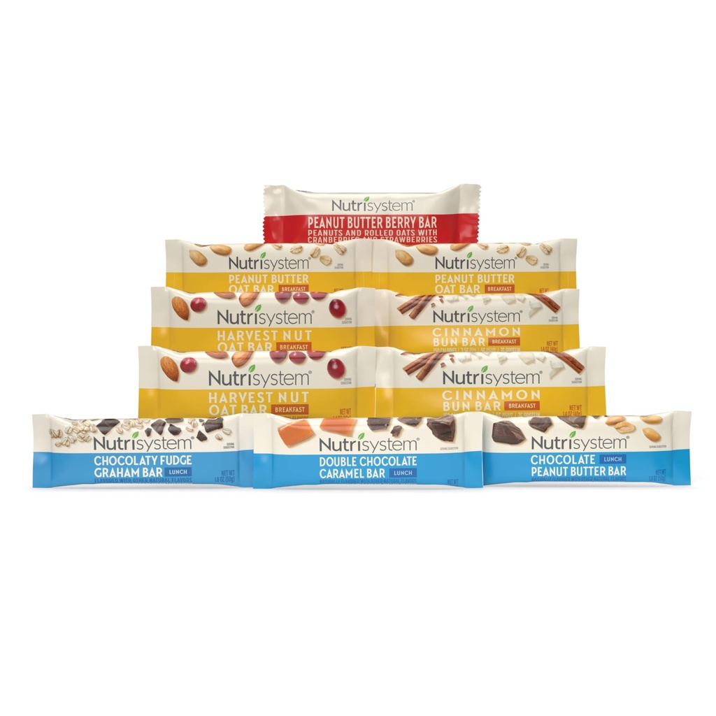 Nutrisystem® Mic dejun și prânz Bar Varietate Pachet, ajută la susținerea pierderii în greutate - 10 Conte
