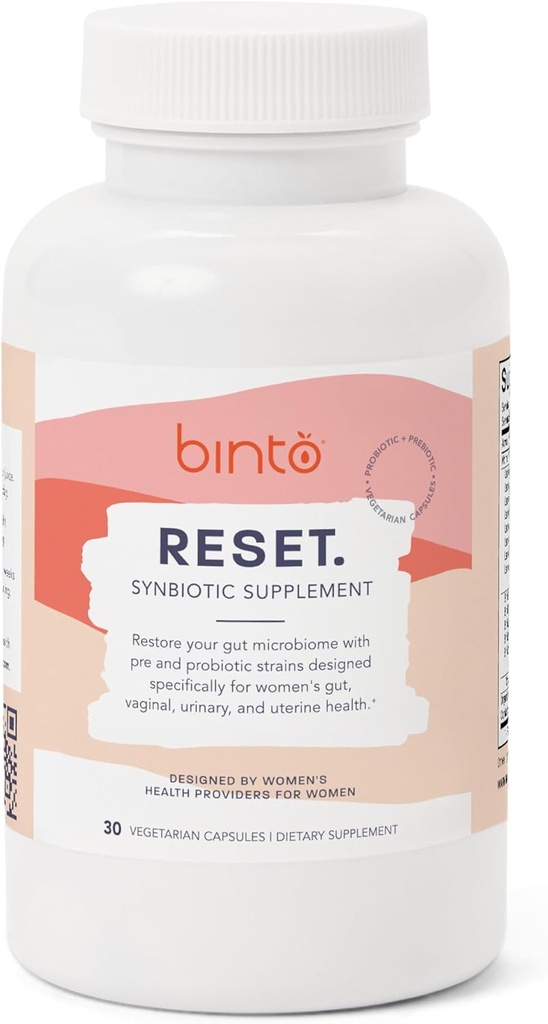 Binto Reset Synbiotic Avansat Pre și Supliment Probiotic pentru femei - Sprijină Digestive Health, Boosts Imunitate, și promovează un echilibru sănătos de Flora Gut (30-Day Support)