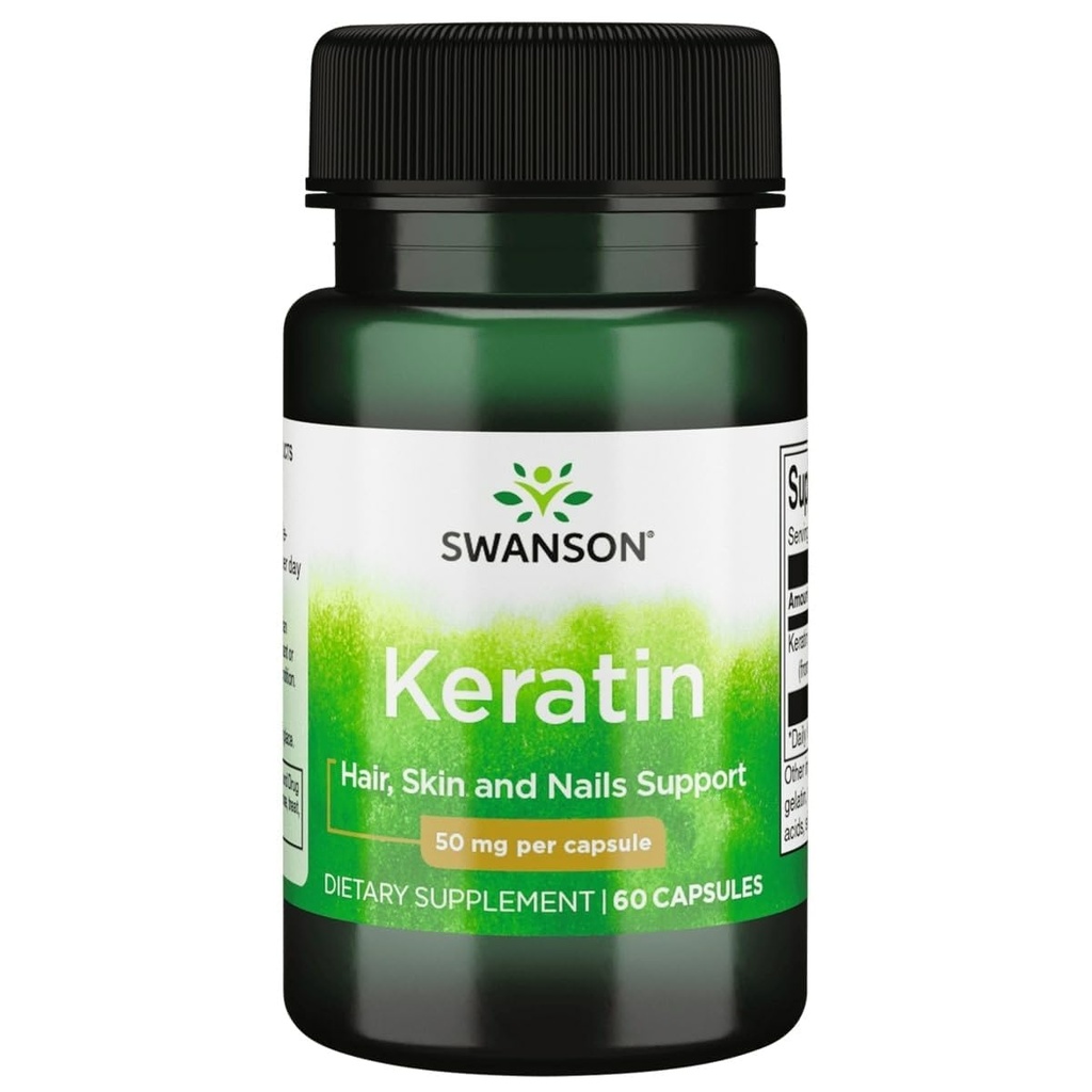 Swanson Keratin (de la Tibetan Wool) - Suplimentul natural promovarea articulatii sanatoase, par, piele si unghii - ajuta tesuturi nutritive sanatoase conector - (60 capsule, 50 mg fiecare)