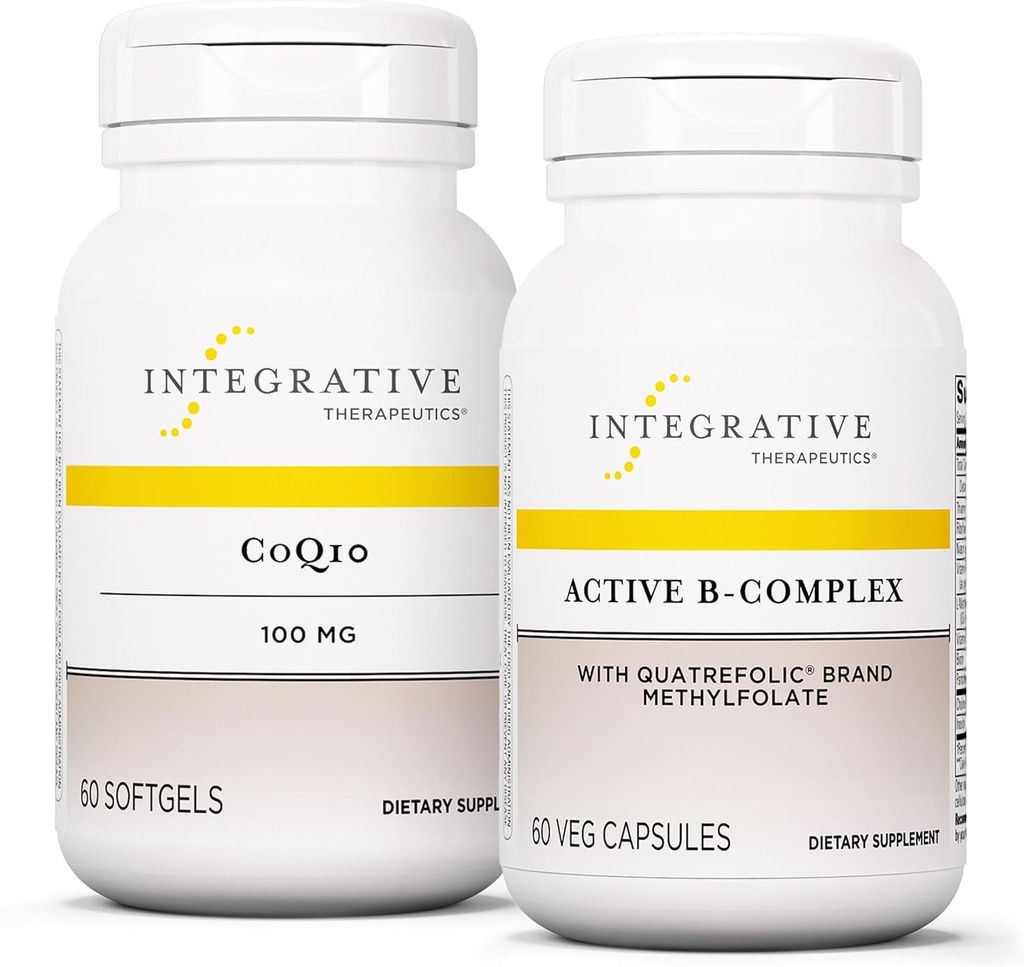 Terapice integrate Bundle cu active B- Complex, 60 capsule & CoQ10 (100 mg), 60 Softgels - Active B- Complex pentru a sprijini metabolismul energetic * - CoQ10 pentru a sprijini inima si sanatatea creierului