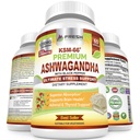 Extract de rădăcină pură KSM-66 1200 mg cu Pepper negru pentru absorbţie ridicată - Potent Ashwagandha Supliment - 60 capsule Vegan