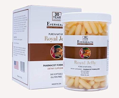 EVERHEALTH Vital Royal Jelly 1000mg (300 Softgels) Diet Supliment autentic Calitate pură