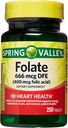 Spring Valley - Folic Acid 400 mcg, 250 Tablets