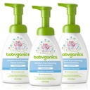 Babyganics Balcon-Fuming Hand Sanitizer, Pump Bottle, Fragrance Free, 8.45 oz, 3 Pack