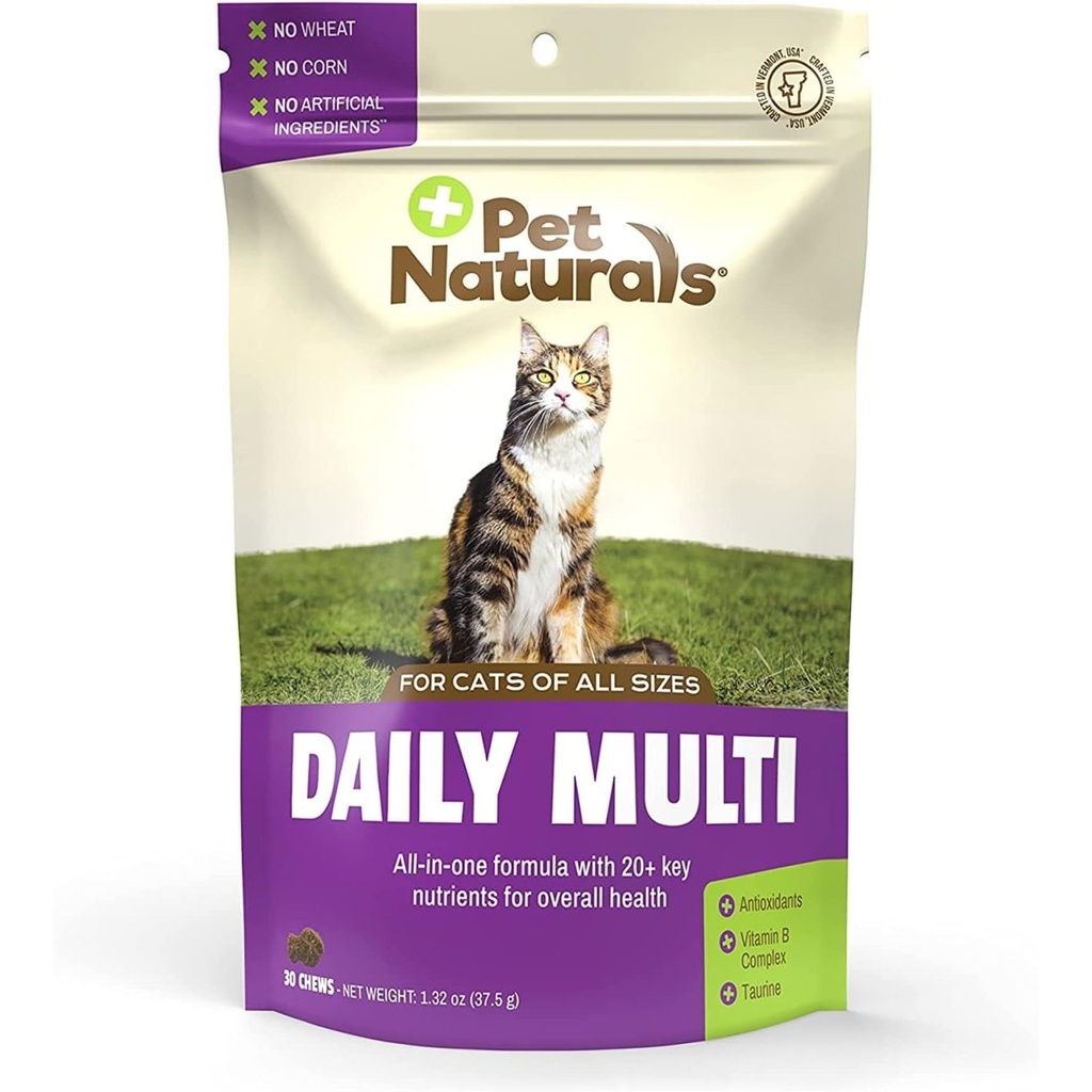 Animale de companie Naturale Zilnic Multivitamine pentru pisici cu Biotin, Taurină și Arginina, 30 Chews aroma de pește