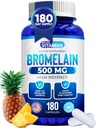 Ne plac vitaminele Bromelain 500 mg capsule - 1200 GDU/Serving - Bromelain Supliment de extract de ananas - enzime  Proteolitice pentru digestia, absorbţia, durerea articulară, dureri musculare - 180 capsule