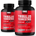 Force FACTOR Tribulus Terrestris Max pentru bărbați 2-Pachet, Testosteron Booster, Barbat Vitality Supliment, Made with Key Natural Ingrediente Absorbție superioară, 2000mg, 240 capsule, roșu