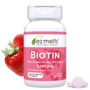 EZ Melts Dizolvabil Biotin 5000 mcg, Hair, Skin & Nail Support, Sugar-Free, 3-Month Supply - 1 ambalaj