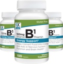 Alegerea calităţii Vitamina B1 Tiamin 100 mg suport energetic, funcţia sistemului nervos, & Creier sănătate suplimente de vitamine, 100 Conte sticle (3 ambalaj)