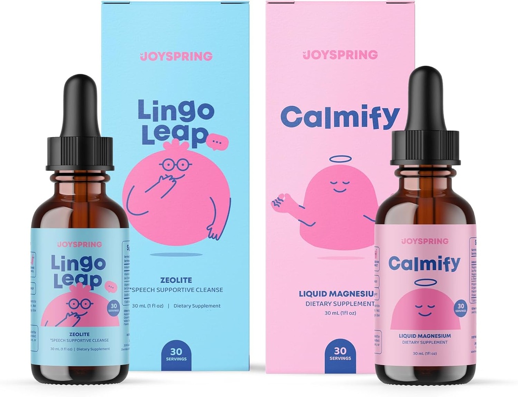 Joyspring Magneziu Glicinat & Citrat lichid pentru copii și vorbire supliment de întârziere pentru copii