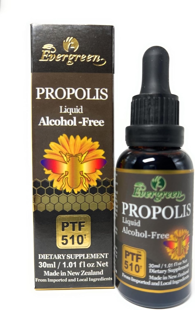 Evergreen Propolis Tincture 30ml PTF1170 (Contine 1170 Propolis Flavonoid) Made in New Zealand