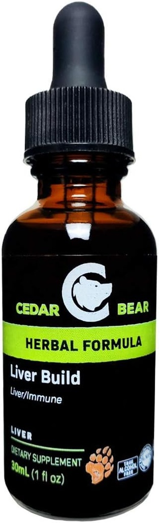 Cedar Bear Ficat construi un supliment de plante lichide care ajută la consolidarea ficatului și vezicii biliare Funcția 1 Fl Oz