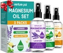 Venture Pal 3-Pack Topical Magnesium Oil Spray Set for Feet – Ideal Gift for Relaxation, Better Sleep, Muscle Relief for Legs & Joints, Healthy Hair & Skin. Fast Absorption, Non-Greasy