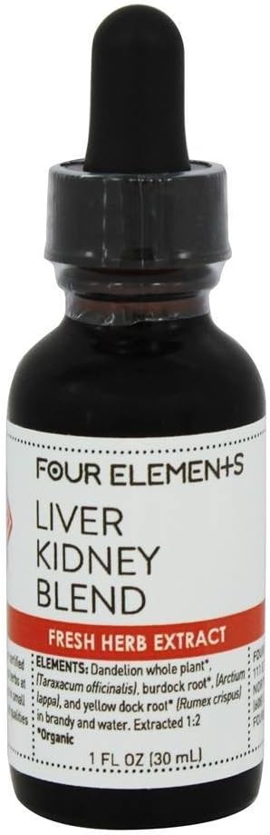 Ficat Rinichi Blend Herbal Tincture Patru elemente plante organice 1 oz lichid