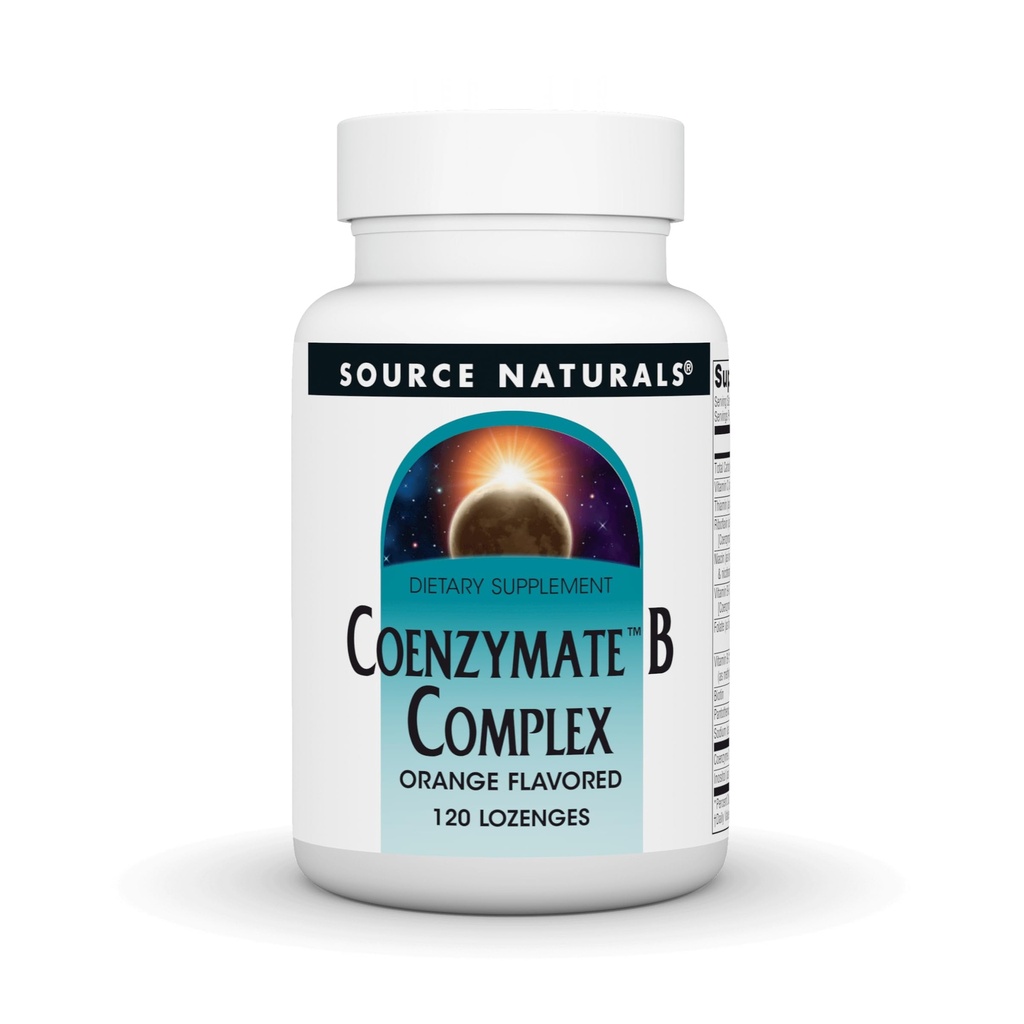 Sursa Naturals Coenzimate B Complex - Orange Flavor care se topește în gură - B Vitamine - 120 Lozenge