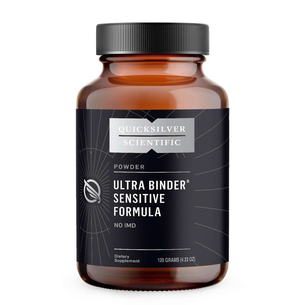 Quicksilver Stiintific Ultra Binder Sensibil Formula - Gut Health Supplement with Actived Charcoal, Bentonite Clay - Cleansing Support Powder (120g)
