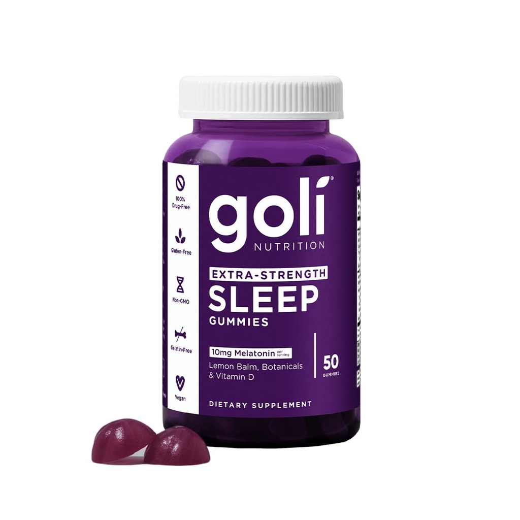 Goli Supliment nutritional, extra puterea de somn Gummy 10mg Melatonina - 1 ambalaj 50 Conte - Gluten-Free, Vegan, non-GMO, și Gelatină-Free