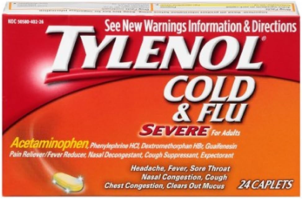 Tylenol rece & Flu Sever Dimensiune 24ct Tylenol rece & Flu Sever 24ct