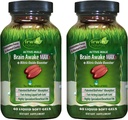 Irwin Naturals Brain Awake Max3 + Nitric oxid Booster - 60 lichid Soft-Gels, Pachet de 2 - Suport creier de sănătate și optimizarea performanței - 40 Total serviri
