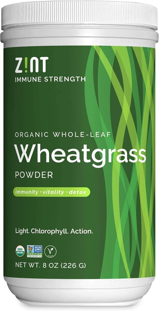 Zint Wheatgrass Powder, Organic (8 oz): puternic supliment de sprijin imun, întreg Leaf Antioxidant Clorofila Sursa pentru Detoxifiere, Imunitate Booster
