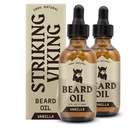 Ulei viking de barbă pentru bărbați - 2 Fl Oz, Pachet de 2, Vanilla Scent - Balsam natural derivat cu Almond, Tea Tree, Argan & Jojoba Ulei pentru cresterea barbelor, înmuiat & hidratare