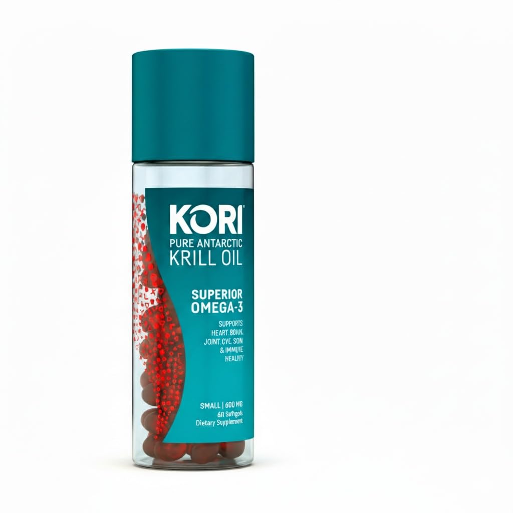 Kori Krill ulei Omega 3 supliment superior de ulei de absorbţie, EPA & DHA, 600 mg, 60 Softgels