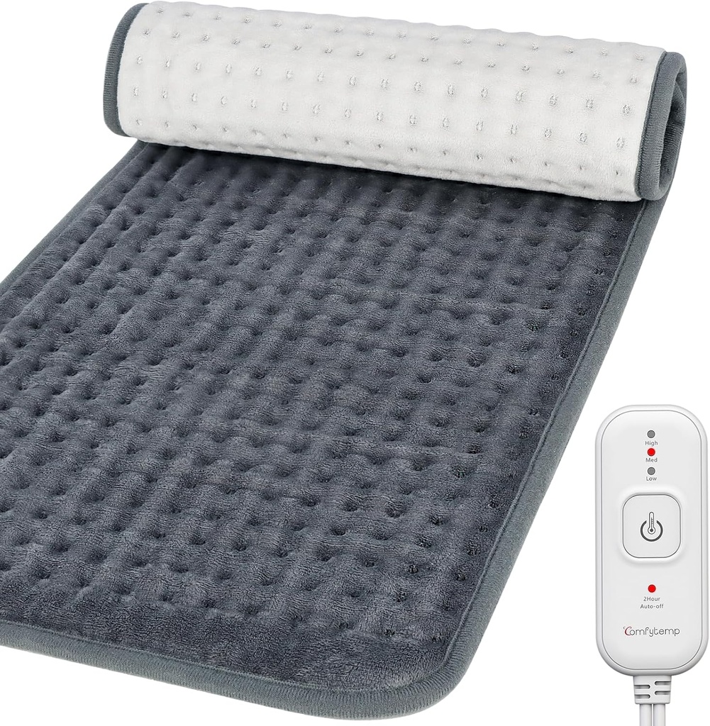 Pad de încălzire confortabilă pentru dureri de spate & Crampe de relief, FSA eligibile Pad de căldură electrică mare, 2H Auto Off, Cadouri de Crăciun pentru femei Bărbaţi mama tata, HSA Umăr Umăr Umăr Umăr Umăr încălzit Pad, Washable, 12"x24"