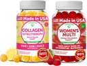 Lunakai Collagen și femei Multivitamine Gummies Bundle - non-GMO Anti-Aging Suplimente cu Biotin, Zinc, Vitamina C și E - 100% zilnic valoarea 16 Vitamine esențiale și minerale - 30 zile de aprovizionare