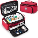 CURMIO geantă de depozitare pentru medicamente mici gol, familie cutie de prim ajutor, Pilula organizator pentru provizii medicale de urgență, roșu (Bag numai, brevet în așteptare)