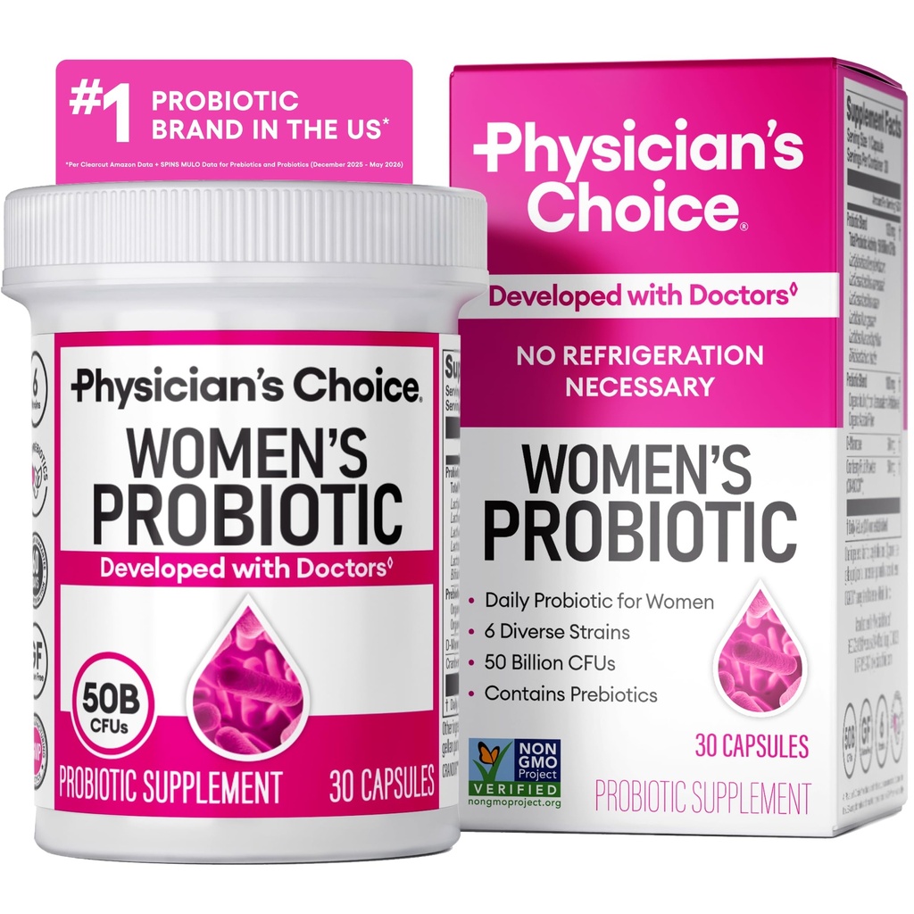 Probiotice pentru femei - PH Echilibru, Digestive, UT, & Feminine Health - 50 Miliarde CFU - 6 Tulpini unice pentru ea - Prebiotice organice, Extract de afine + - Femei Probiotice - 30 CT