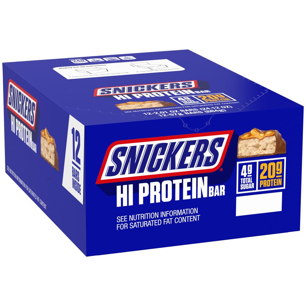 SNICKERS Peanut & Caramel Hi Proteine Bar, 24.12 oz, 12 ct Box