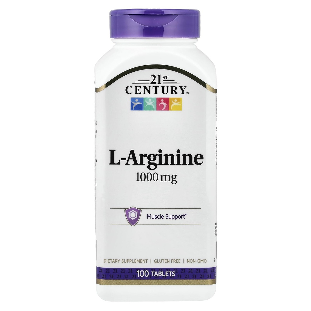 21st Century L-Arginină 1000mg, Concentraţia maximă 100 ea