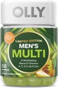 OLLY Men's Multi, Vitamine A, C, D, E, B, Zinc, Limited Edition, Festive Poached Cider - 50ct