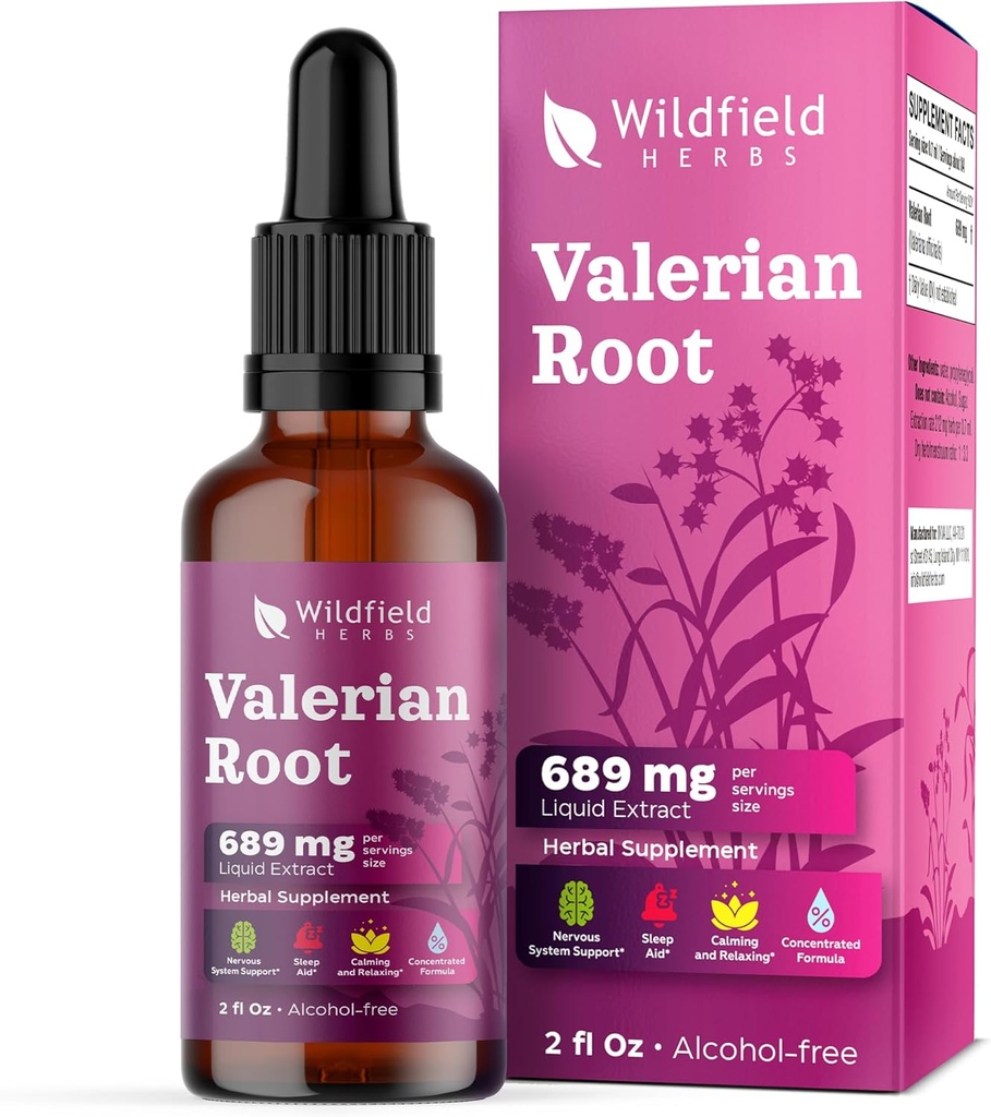 Extrasul de rădăcini de valeriană scade 1000 mg (Valeriana officinalis) Suplimentul vegetal absoarbe mai bine decât capsulele, 2 luni de aprovizionare, 84 Serviri, Tinctură fără alcool - 2 Oz, Pachet de 1