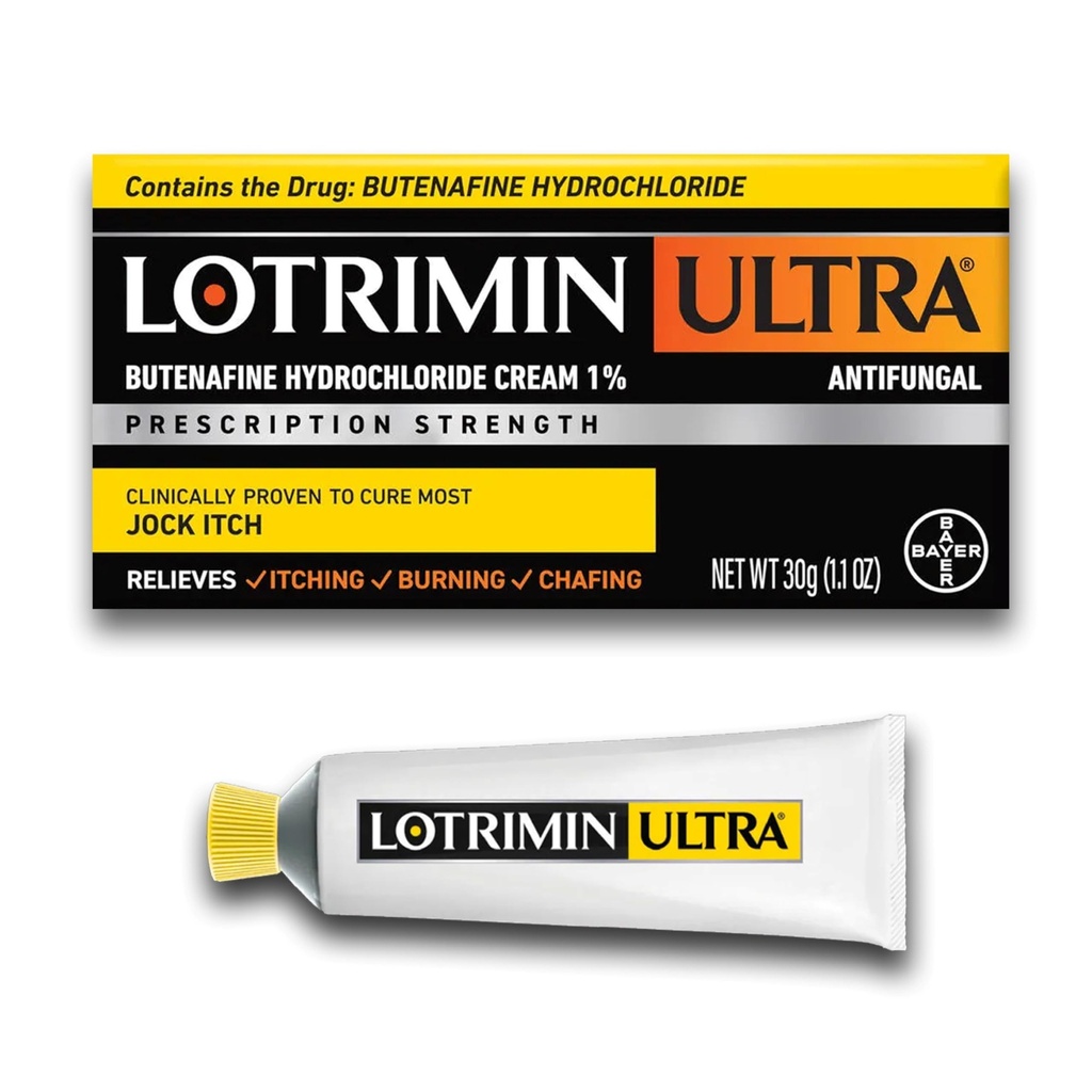 Lotrimin Ultra Antifungic Jock Itch Cream cu Butenafine clorhidrat, Jock Itch Tratamentul pentru bărbați, femei și copii peste vârsta de 12, 1.1 oz Tube