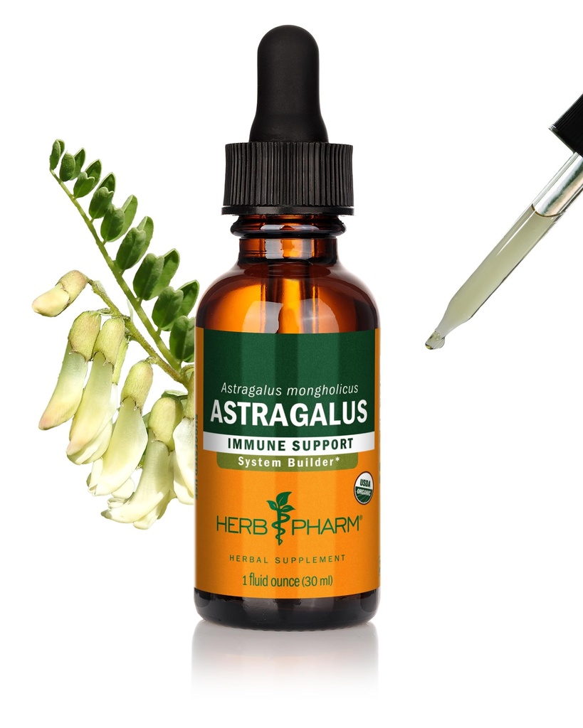 Herb Pharm Extract organic certificat Astragalus lichid pentru suport sistem imunitar - 1 Oz