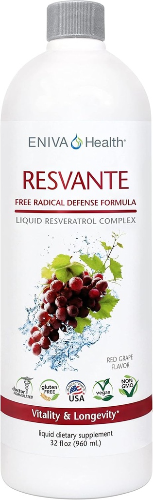 Eniva Resveratrol Supliment anti-îmbătrânire cea mai mare potenta disponibil Pure Eniva ResVante lichid - 32 Ounce