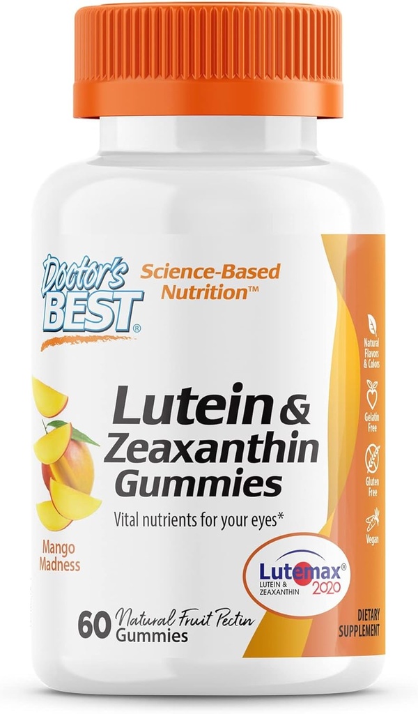 Cele mai bune gume de lutein cu Lutemax 2020, 60 Ct, Masticabil Eye Supplement natural, Marigold Lutein, Zeaxantină, Eye Health & Macular Support, Non-GMO, Natural Fruit Pectin, Vegan