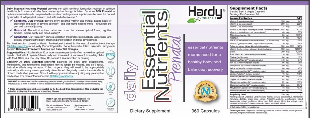Nutrienti zilnici esentiali prenatal: Suplimentul prenatal cel mai complet pentru mame gravide si ingrijitoare - Micronutrienti cu spectru larg