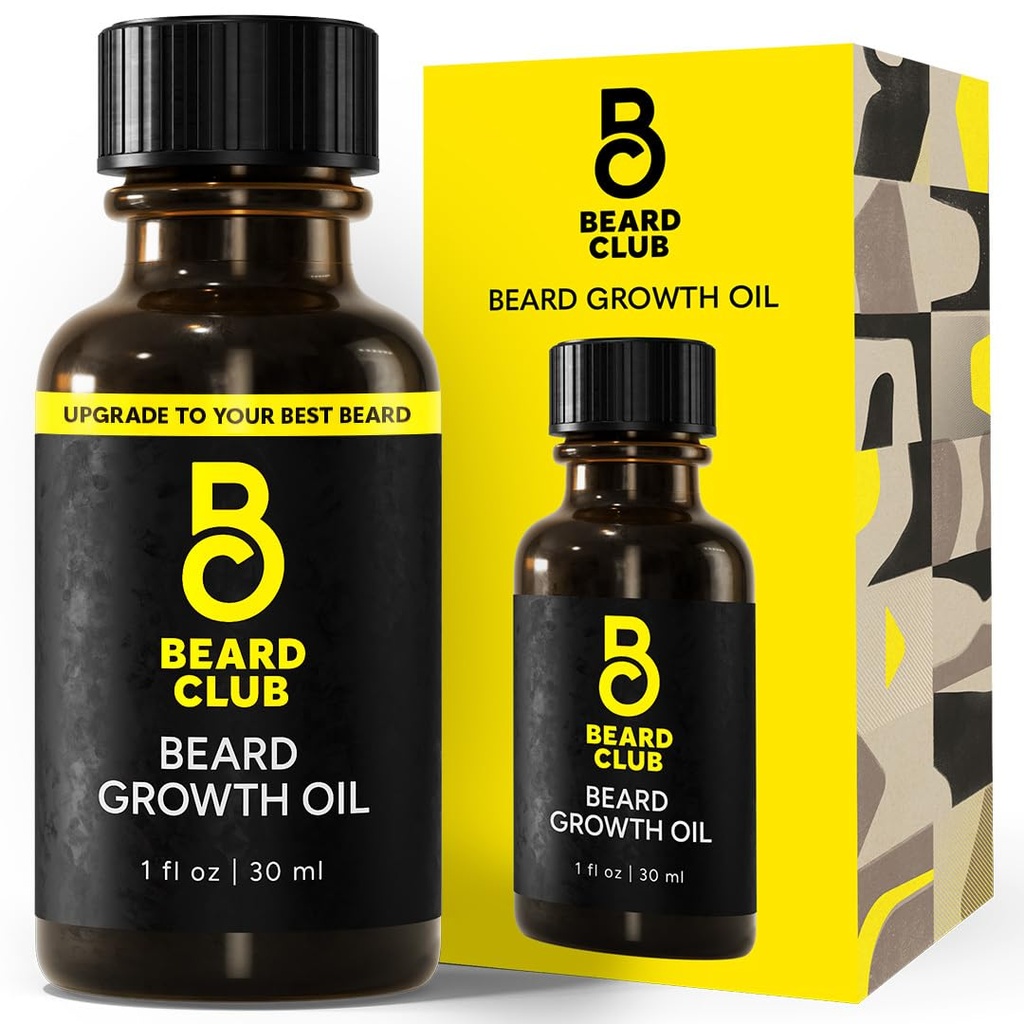 Barbă Club - Ser de creștere barbă cu Castor natural, nucă de cocos și Avocado pentru a crește o barbă mai gros, mai plin, Umpleți patch-uri și stimula mai sănătos creșterea părului facial