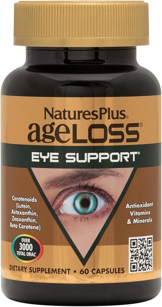 Naturas Plus AgeLoss Eye Support - 60 capsule - cu lutein, Astexantin & Zeaxantină - Vegetarian, Gluten Free - 30 Serviri