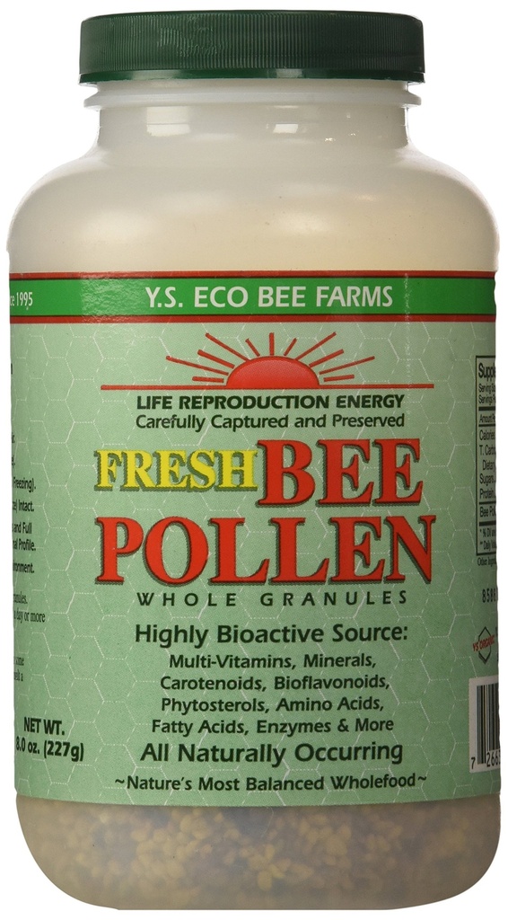 Y.S. Organics Fresh Bee Pollen Granule întregi, 8 Ounce