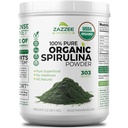 Zazzee USDA Organic Spirulina Powder, 2.2 Lire (1 KG), 303 Servings, Certified Kosher, 100% Pure, Neiradiate, Mess-Free Wide Mouth Container, Fresh Smell and Neutral Gust, Non-GMO, Made in USA