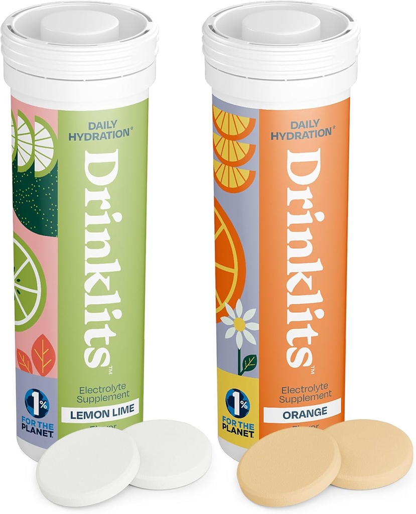 Drinklits Lemon-Lime & Orange Electrolyte Tablete (2) Tube Bundle 