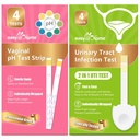 Easy@Home Vaginal pH Test Strips & UTI Test Kits (8 Count): Yeast Infection, BV, UTI Tests for Women, Rapid Exacte Results, 4 Urinal Tract Infection & 4 Feminine pH Health Tests