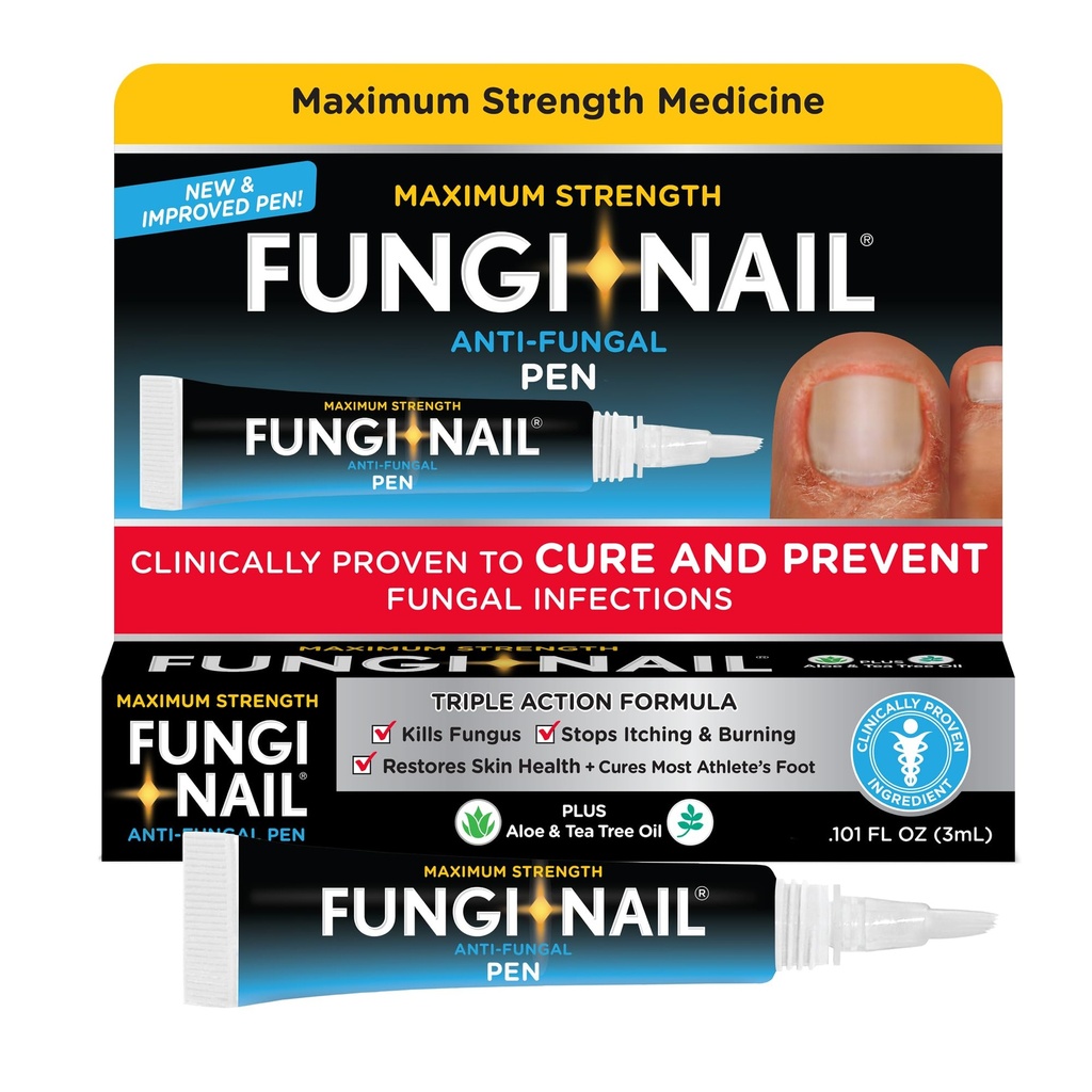 Fungi-Nail Pen Aplicator Anti-Fungic Soluţie, ucide Fungus care poate duce la unghii şi atlete de picior cu Tolnaftate şi dovedit clinic pentru a vindeca şi preveni infecţii fungice, 0.01 Fl Oz (Pachetul de 1)