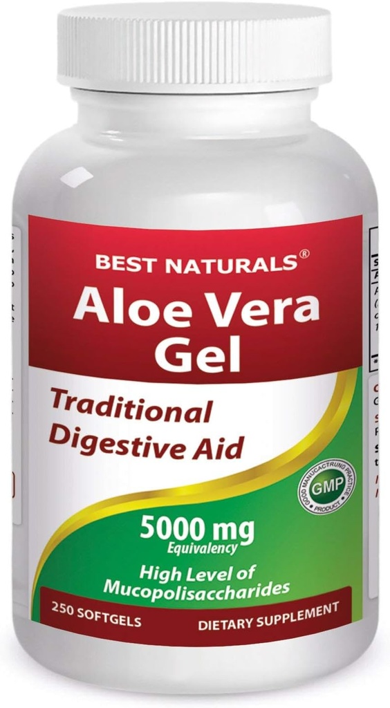 Cele mai bune naturale Aloe Vera Gel 5000 mg 250 Softgels